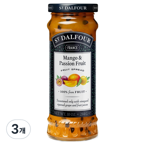샹달프 망고 앤 패션 프룻잼, 284g, 3개