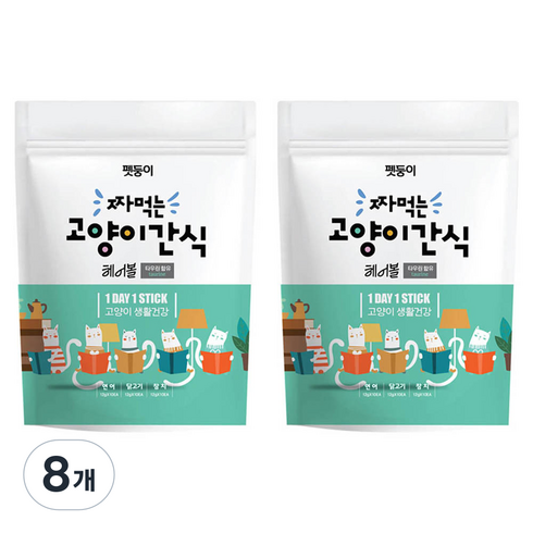 펫둥이 짜먹는 고양이 간식, 혼합맛(참치/연어/닭고기), 360g, 8개