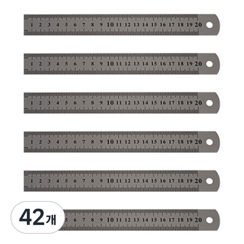 블루마토 20cm 스틸자 I-3, 혼합 색상, 42개