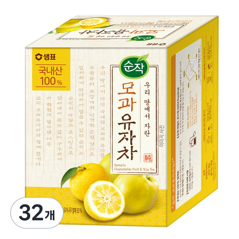 순작 모과 유자차 티백, 800mg, 40개입, 32개