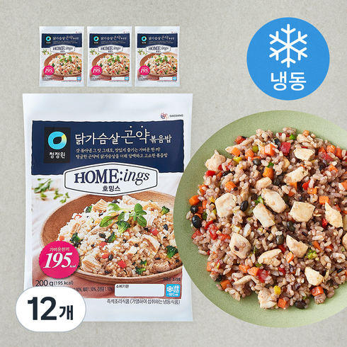 청정원 호밍스 닭가슴살 곤약볶음밥 (냉동), 200g, 12개