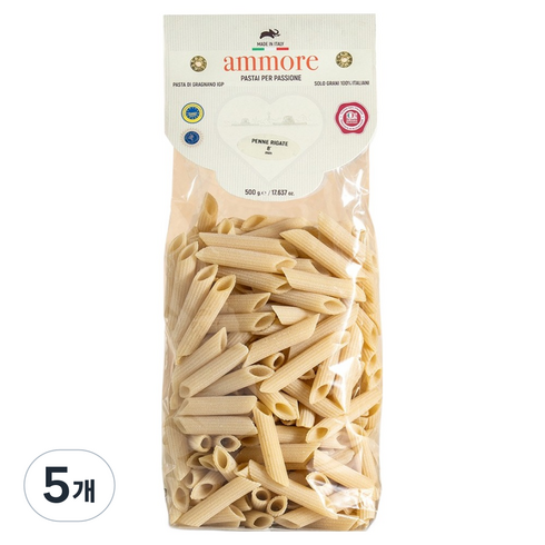 아모레 파스타 팬네 리가테, 500g, 5개