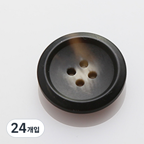 코트라무광 단추 21mm, 블랙, 24개입
