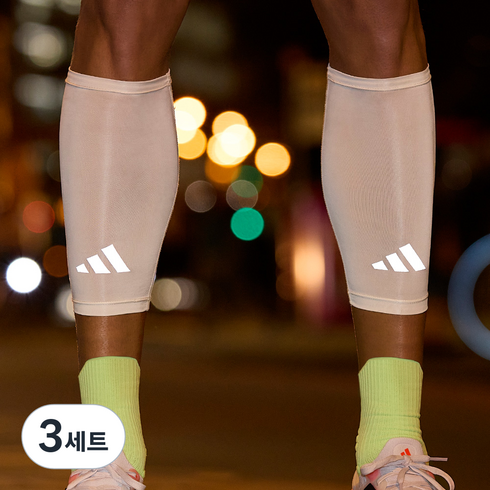 아디다스피트니스 에어로레디 카프 슬리브 양발착용 세트, 화이트, 3세트