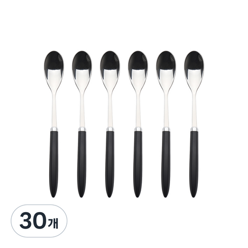 헥사곤 스텐 티스푼, 블랙, 30개