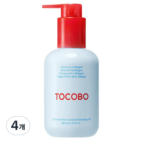 토코보 칼라민 포어 컨트롤 클렌징 오일, 4개, 200ml