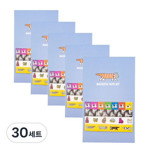 리사라르손 마스킹 테이프 L 4p 세트 15 x 100 mm, 고양이, 30세트