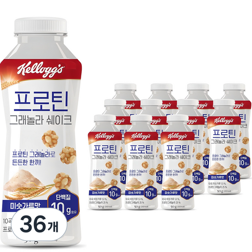 켈로그 프로틴 그래놀라 쉐이크 미숫가루맛, 50g, 36개