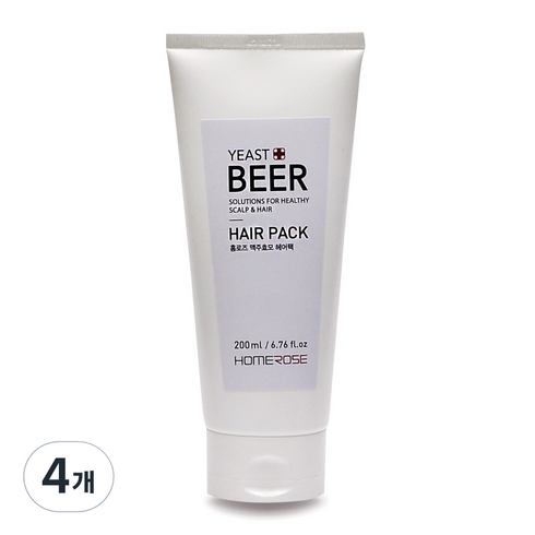 홈로즈 맥주효모 헤어팩, 200ml, 4개