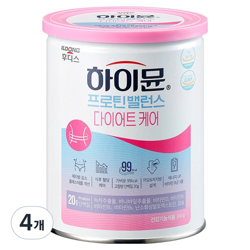 하이뮨 프로틴 밸런스 다이어트케어 캔, 4개, 304g