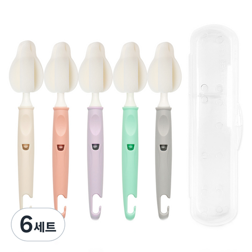 코코리에또 클린 필터폼 젖꼭지솔 5개 + 케이스, 6세트, 클린 혼합(세척솔)