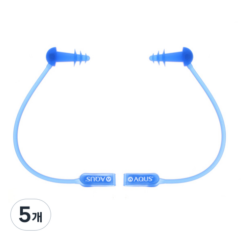 아쿠스 수영 분실방지 실리콘 코드 귀마개 AQSA-0017, BLU, 5개
