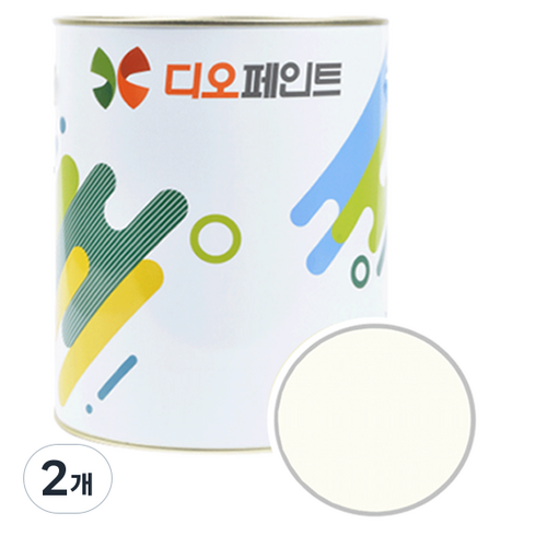 디오페인트 광택스 반광 가구 방문 몰딩 수성 페인트, 2개, 1L, 비비드 1 레몬크림