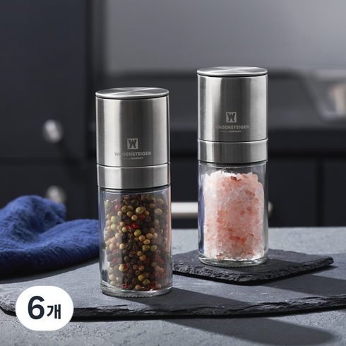 바겐슈타이거 소금 후추 밀스 그라인더 양념통, 100ml, 6개