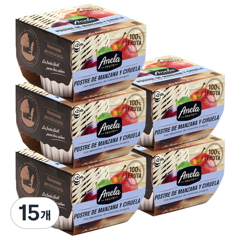 아넬라 유아 생과일 퓨레 2p, 혼합맛(사과/생푸룬), 200g, 15개