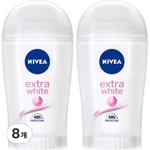 니베아 데오드란트 엑스트라 화이트 스틱타입, 40ml, 40g, 8개