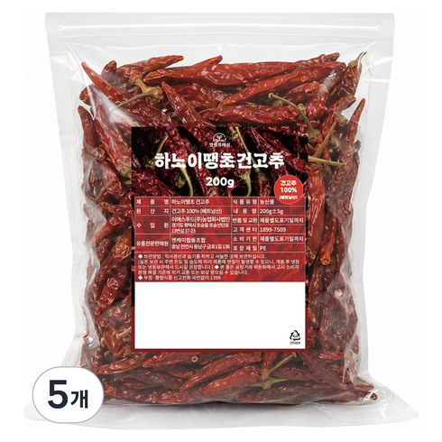 양원프레쉬 하노이 땡초 건고추, 5개, 200g