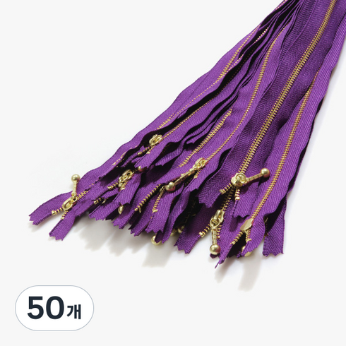 와이케이케이 금색지퍼 1 30cm, 퍼플, 50개