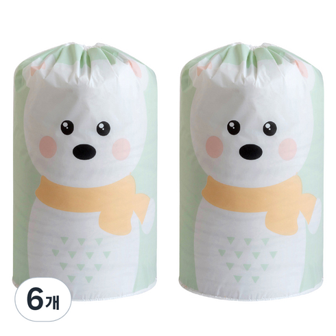 withWIN PEVA 옷 의류 이불 보관주머니, 그린베어, 6개