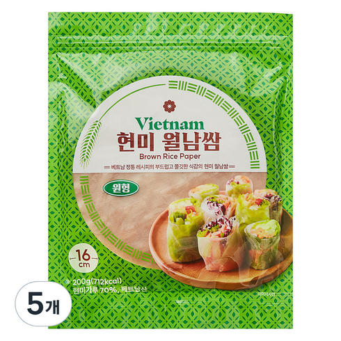 현미 원형 월남쌈, 200g, 5개