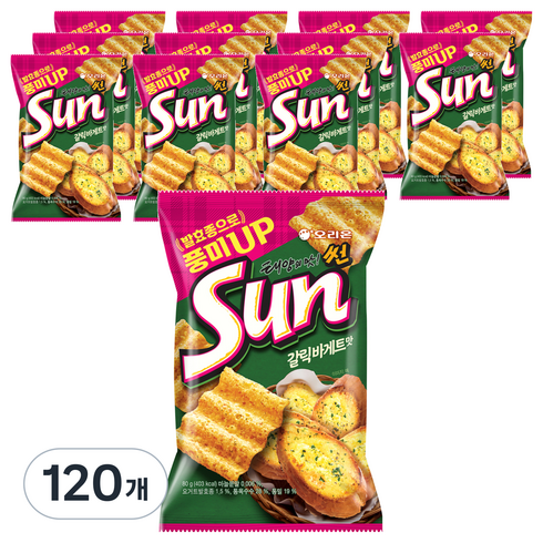 오리온 태양의 맛 썬 갈릭바게트맛, 80g, 120개