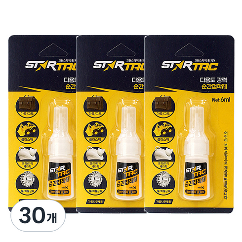 크린스타 스타택 다용도 순간접착제 6ml, 30개