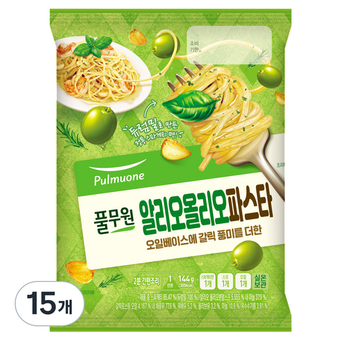 풀무원 알리오 올리오 파스타, 144g, 15개
