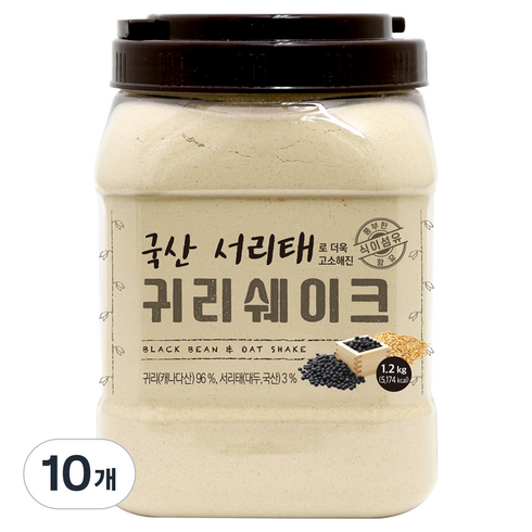 태광선식 서리태로 더욱 고소해진 귀리쉐이크, 1.2kg, 10개