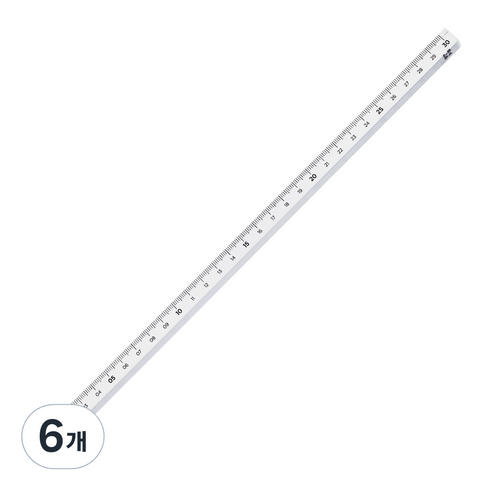 롭다 아크릴스틱자 30cm, Pure, 6개