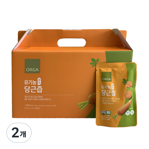 올가홀푸드 유기농 제주 당근즙, 80ml, 40개