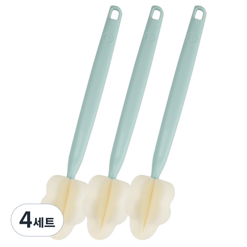 베이비앤아이 크림 롱 젖병솔 3종 세트, 민트블루, 4세트