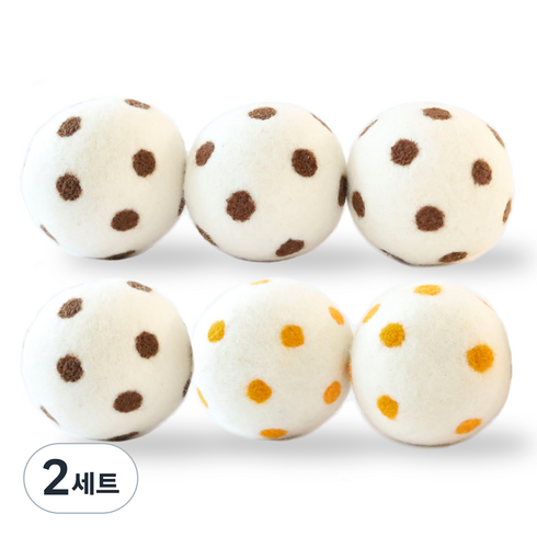 올리 네팔직수입 뉴질랜드 양모 건조기 드라이어볼 7cm 50g x 6p 세트, 초코땡땡, 초코땡땡, 초코땡땡, 초코땡땡, 귤땡땡, 귤땡땡, 2세트
