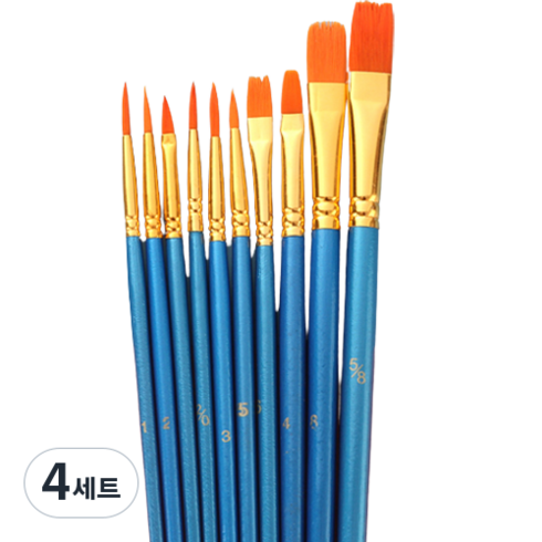다사바바 유화용붓 펄블루, 4세트, 10종