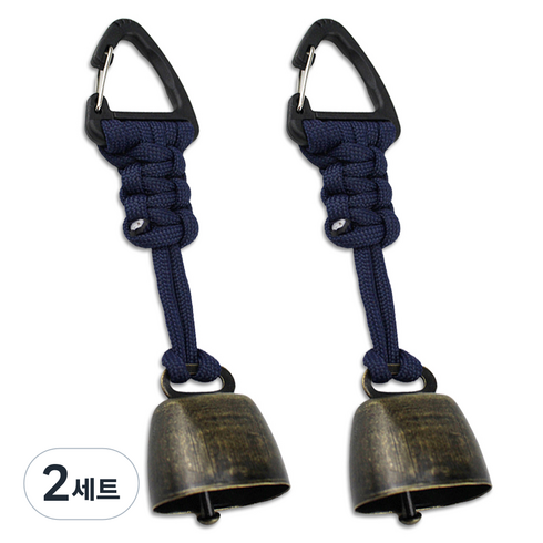 얼리포츠 캠핑 등산 삼각 카라비너 배낭종 2p 세트, 네이비, 2세트