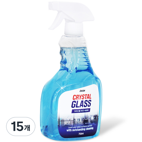 DASH 크리스탈 유리세정제, 750ml, 15개