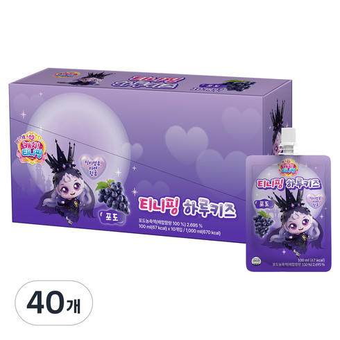 캐치티니핑 하루키즈 포도맛, 40개, 100ml