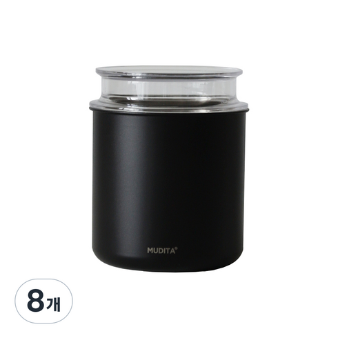 무디타 리본제이 스텐 이중 잠금 진공 원두 보관용기 700ml, 블랙, 8개