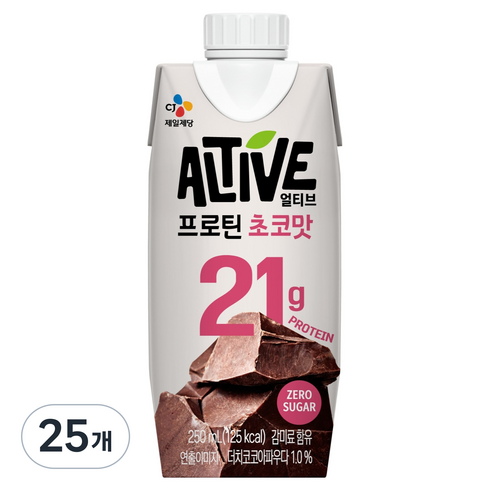 얼티브 프로틴 초코맛, 250ml, 25개