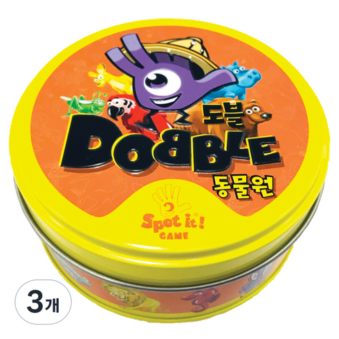 코리아보드게임즈 도블 동물원 순발력 게임, 혼합 색상, 3개