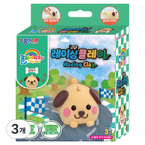 종이나라 레이싱 클레이 나라 강아지, 혼합색상, 45g, 3개