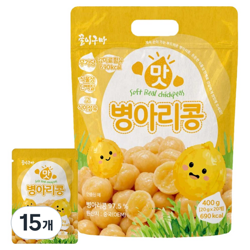 꿀이구마 맛 병아리콩, 400g, 15개