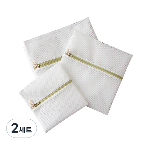 밤부베베 세탁망 사각 3종 세트, 3장, 2세트, 아이보리