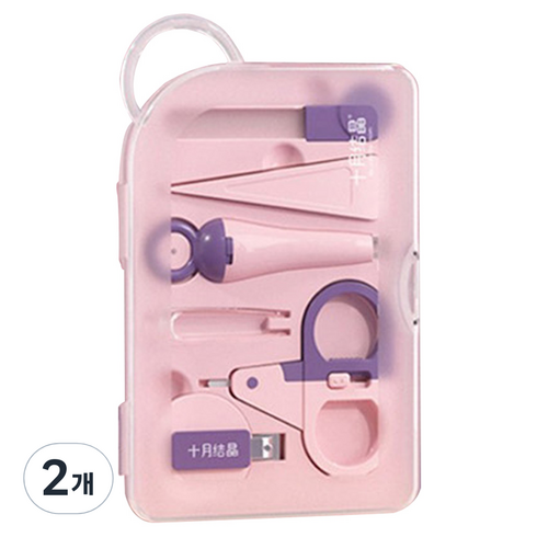 블루마켓 유아 손톱관리 도구 세트, 핑크 + 퍼플, 2개