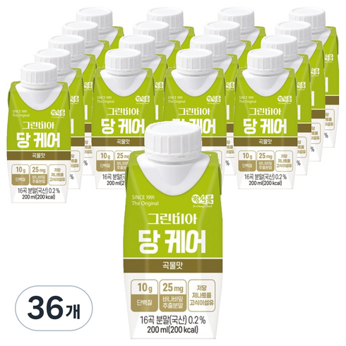 그린비아 당케어 곡물맛, 200ml, 36개