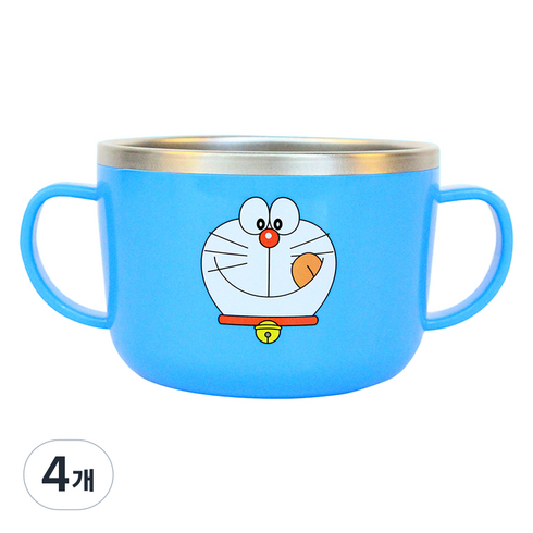 아이조움 유아용 도라에몽 논슬립 스텐 면기, 혼합색상, 4개
