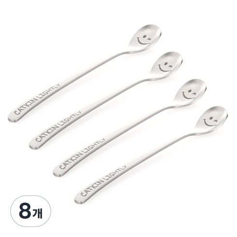 캣킨라이틀리 스마일 티스푼, 혼합색상, 단품, 8개