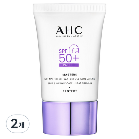 AHC 마스터즈 멜라 프로텍트 워터풀 선크림 SPF50+ PA++++, 40ml, 2개