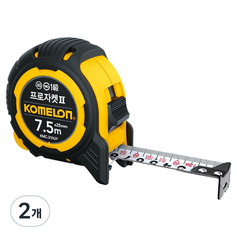 코메론 프로자켓2 줄자 7.5m x 25mm KMC-31NJY, 2개
