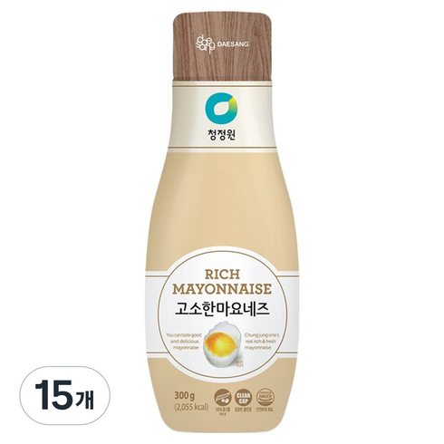 청정원 고소한 마요네즈, 300g, 15개