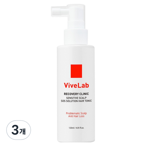 바이브랩 리커버리 클리닉 센서티브 스칼프 SOS 솔루션 헤어 토닉, 3개, 120ml